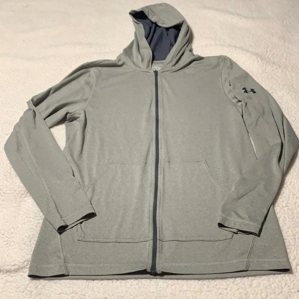 Under Armour Men’s Gray Thin Heat Gear Jacket, Like New - Picture 1 of 9